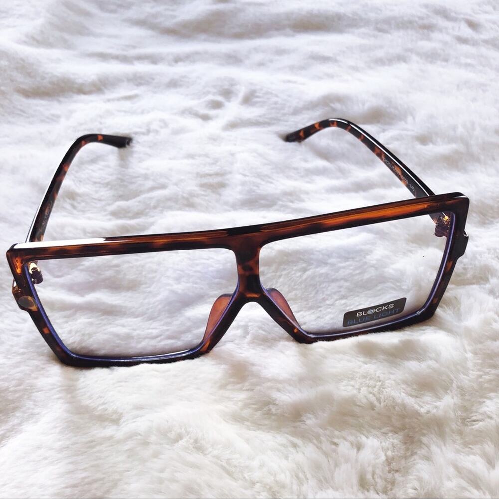 Lana Brown Rectangle Computer Light Glasses - Picture 6 of 12